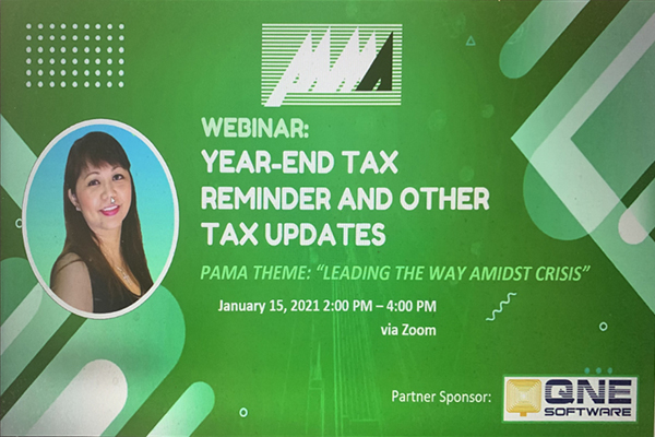 Webinar on Year-End Tax Reminders & Other Tax Updates